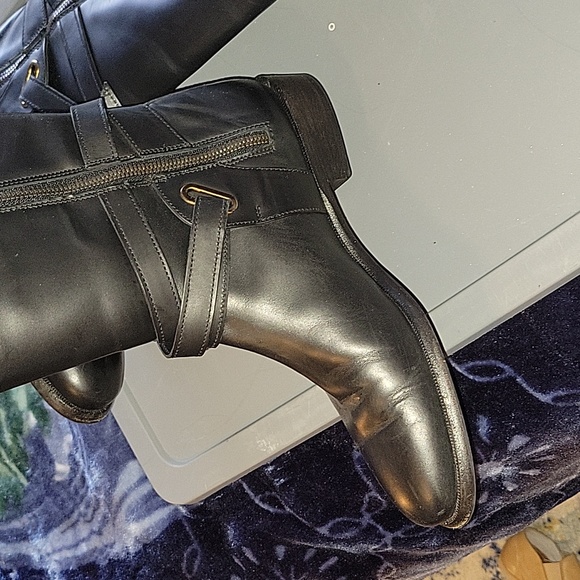 Burberry adelaide black leather riding boots - Picture 5 of 7
